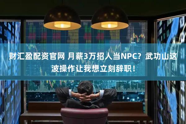财汇盈配资官网 月薪3万招人当NPC?武功山这波操作让我想立刻辞职!